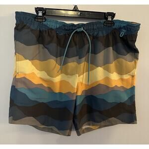 Eddie Bauer Swim Trunks Men’s XL Board Shorts Suit Mesh Lined Mountain Design